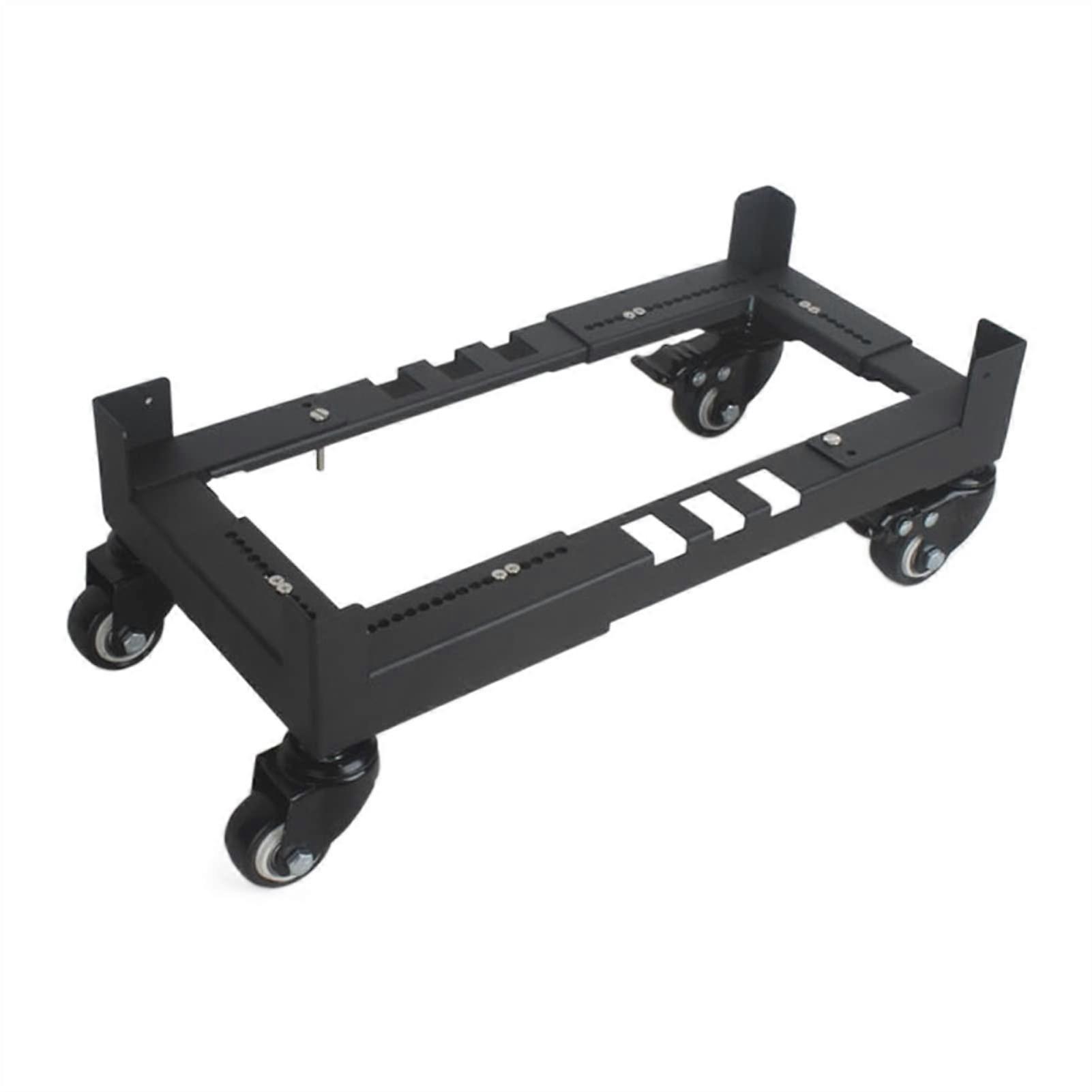 CPU Stand Adjustable Width Metal Computer Tower Stand with Locking Caster Wheels Black