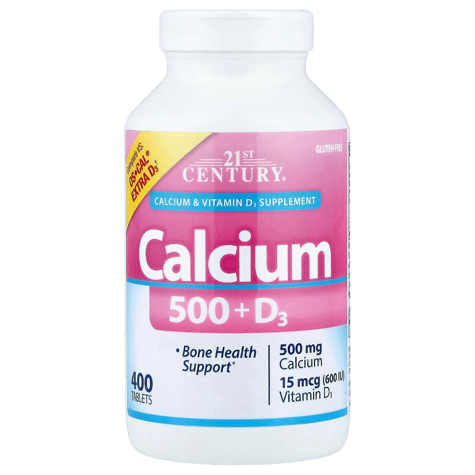 21st Century, Calcium 500 + D3, 400 Tablets