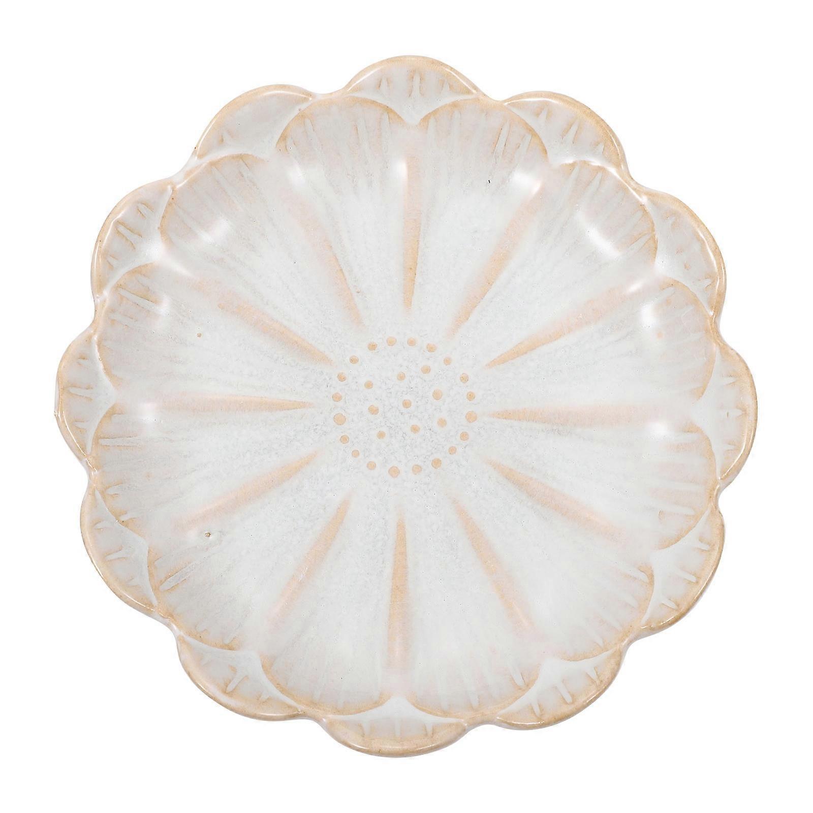 Flower Shape Ceramic Snack Dish for Condiments 1 Piece