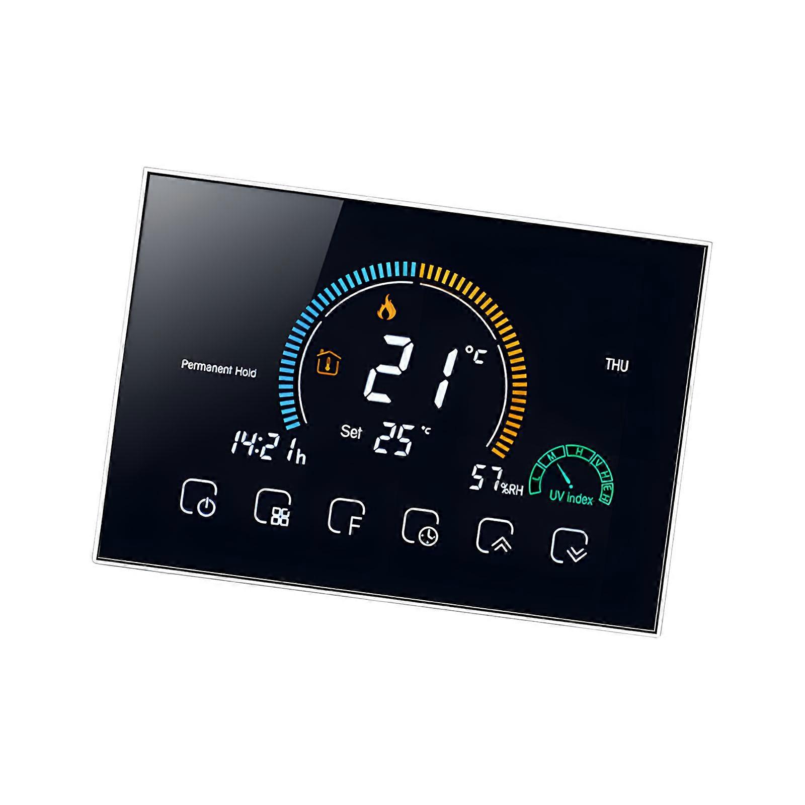 Large Colorful Screen Room Thermostat Programmable Easy Operation Water/Gas Boiler Heating Thermoregulator Enduring  Black