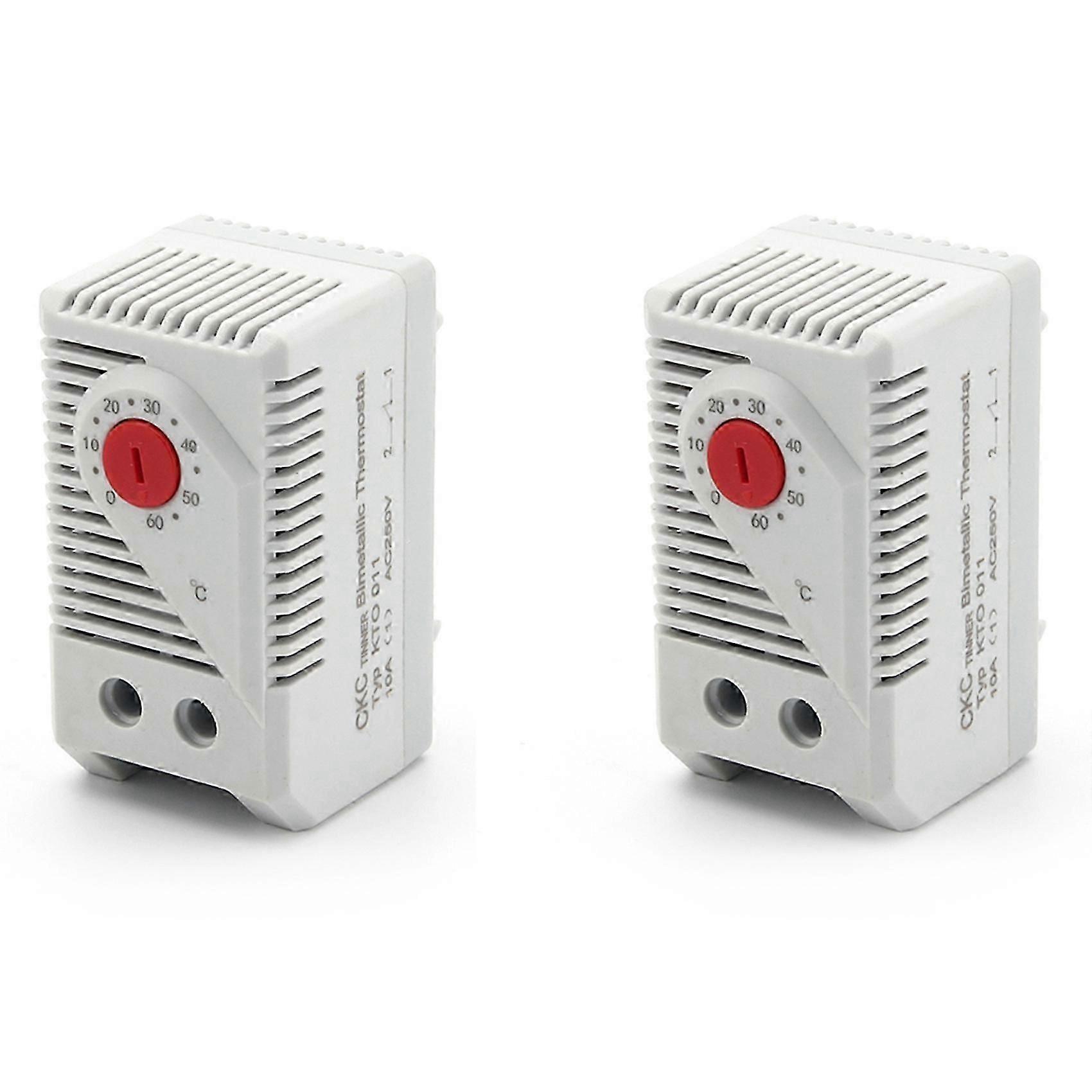 2X SINOTIMER KTO011 Cabinet Mini Thermostat Compact Mechanical Temperature Controller