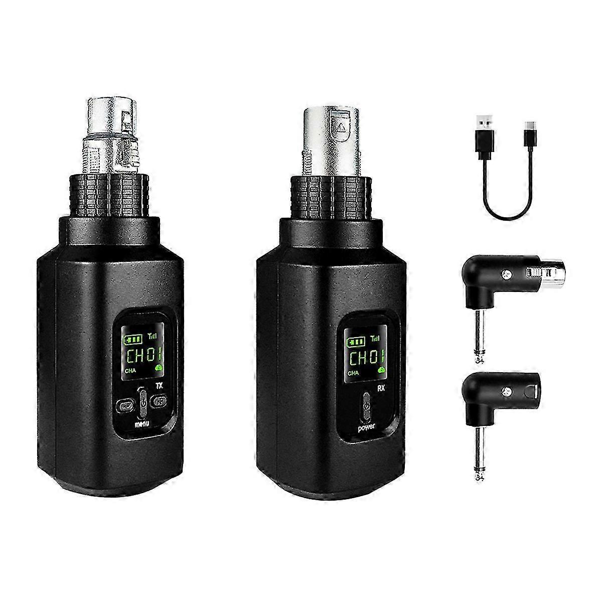 Trådløst gitarmikrofonsystem XLR-sender og -mottaker for dynamisk kablet mikrofon