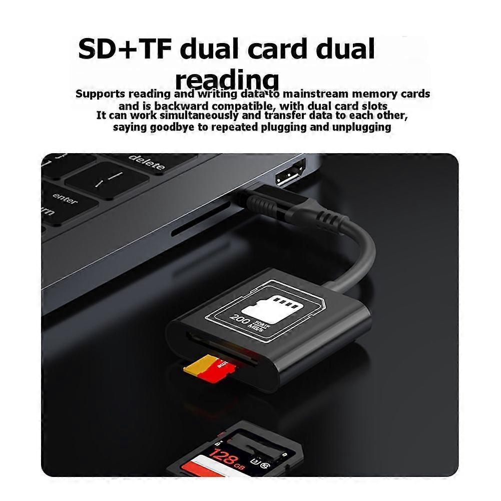 Card Reader USB 3.0 Dual Card Reading High-Speed Overclocking SD/Memory Card Conversion TF/Android Type-C PC