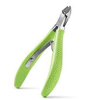 Novidade de 2026!! Alicate de cutícula pequeno de 9 mm com mandíbula completa, cabo de borracha e aço inoxidável, ferramenta de manicure verde.