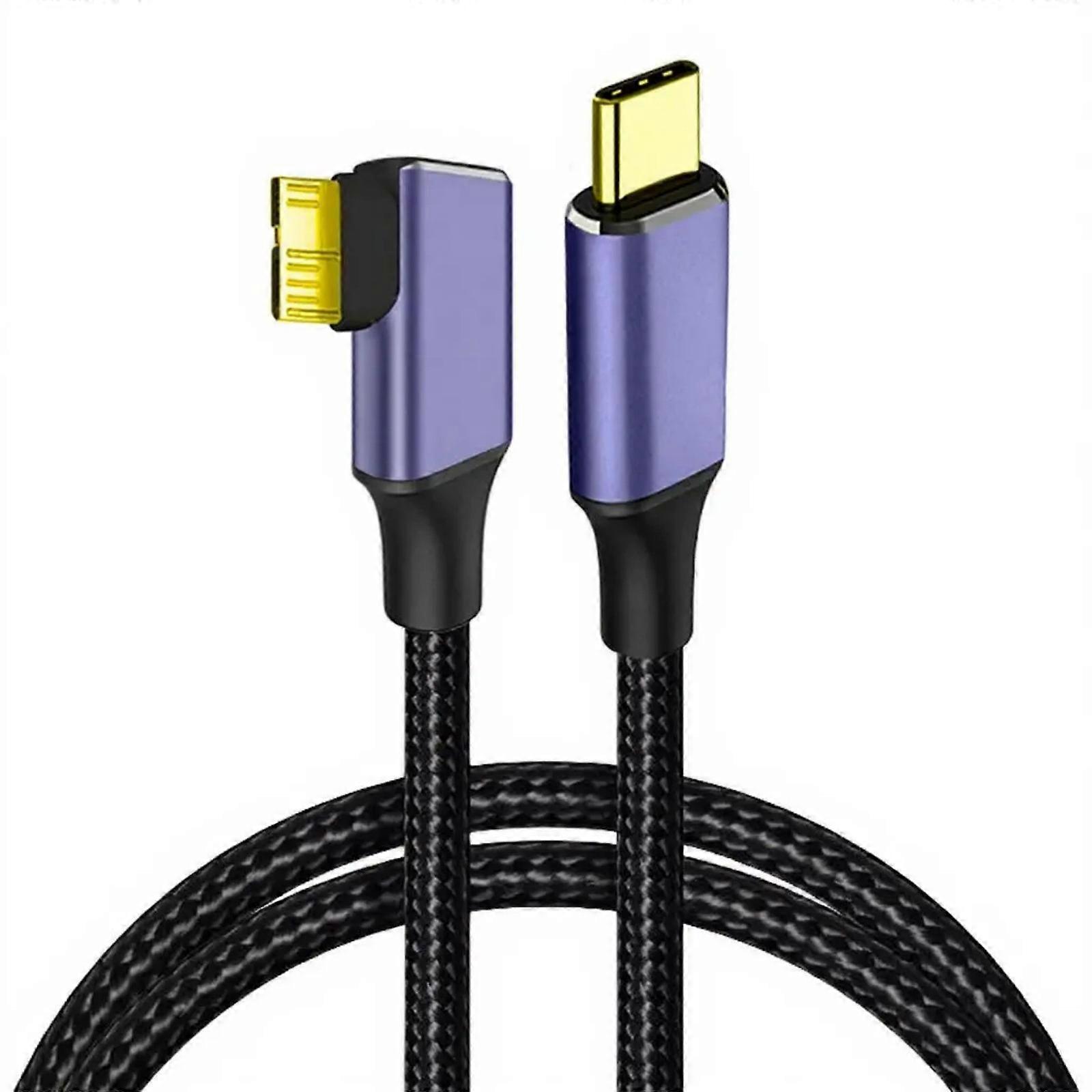 Heavy Duty Type C To MicroB 3.0 Cable with AntiTangle Design For Efficient Data Syncing Multicolor