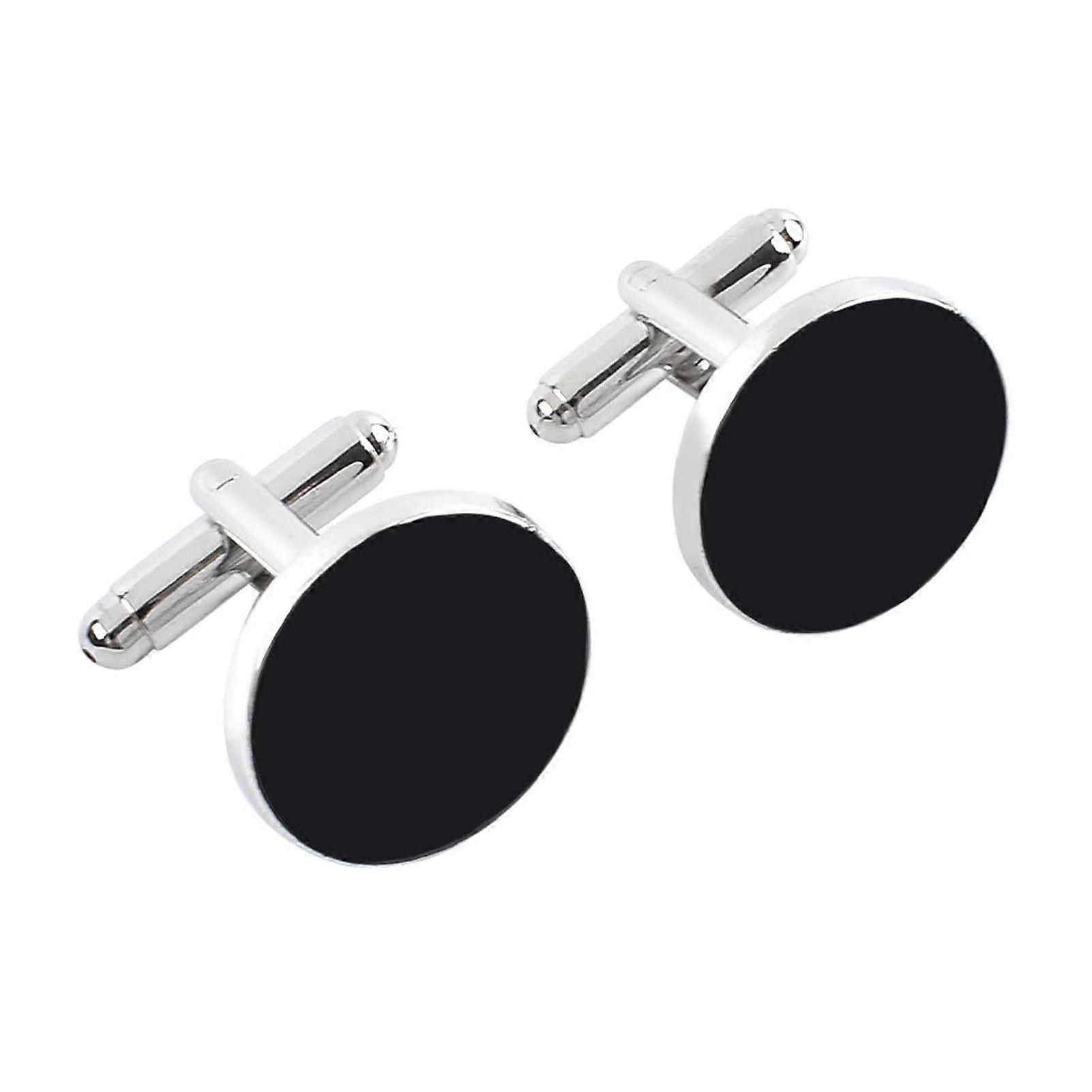 Square & Round Shape Cufflinks Polished Smooth Surface - for Office Party Wedding