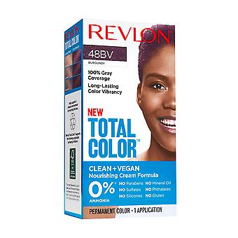 Revlon Total Permanent Hair Color, Clean And Vegan, 100% Gray Coverage Dye, 48bv Burgundy, 5.94 Fl Oz