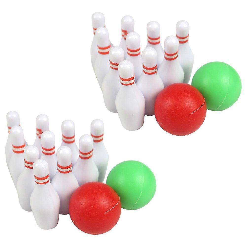Mini Bowling Balls Model Simulated Bowling Balls for Kids 2Sets Plastic Accessory