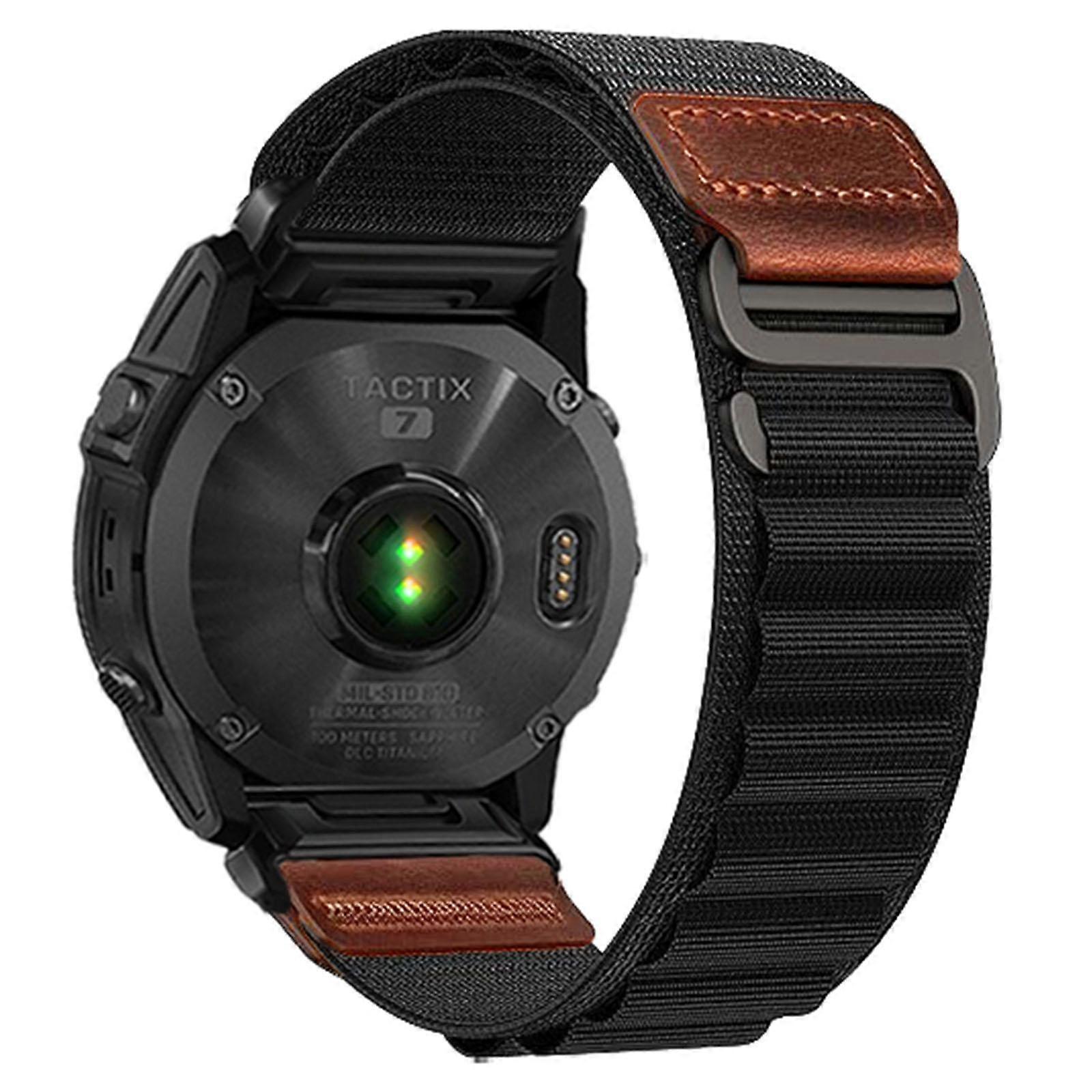 Retro veganskt lädermärke Alpine Nylon Loop-klockarmband