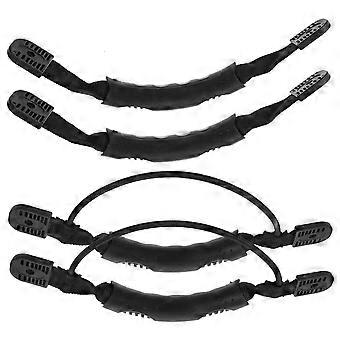 4Pcs PVC Plastic Kayak Carry Handle Canoe Boat Side Mount Paddle With Bungee Cord Kayak Accessories PVC Plastic Handle Without Screws (Black)
