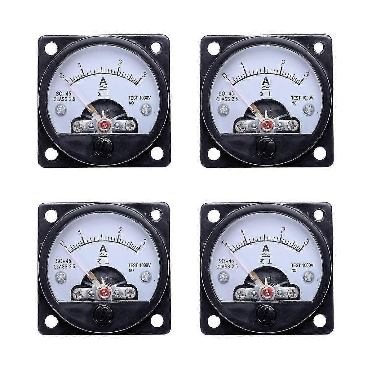 AC 0-3A Analog Panel Meter Current Measuring Ammeter Gauge Black