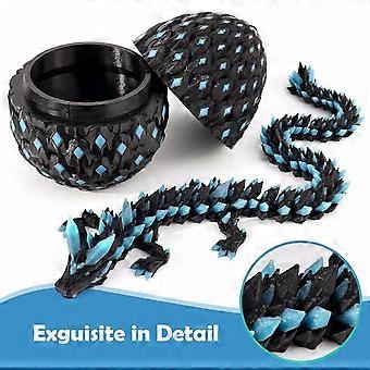 Enchanting 3D Printed Glow-in-the-Dark Dragon Egg Set - Poseable Dragon & Crystal Egg for Fantasy Collectors
