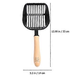 Cat Litter Stainless Steel Kitten Scoop for Pet Cleaning 1Pcs Black