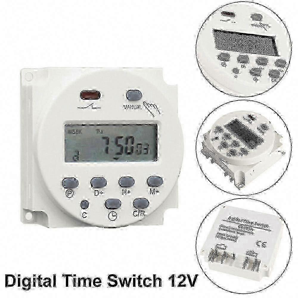 12V 16A LCD Digital Timer Switch Programmable Power Relay for DC