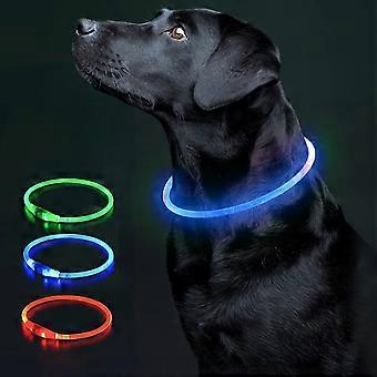 Water Resistant LED Dog Collar with Reflective Light | Glow in The Dark LED Dog Collar for Increased Safety & Visibility50cm