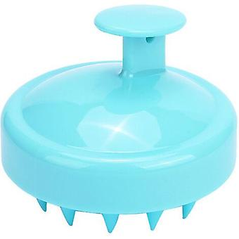 Haarshampoo-Bürste mit weichen Silikonborsten, Kopfhautmassagegerät für Tiefenreinigung und Entspannung, manuelles, wasserdichtes Design für alle Haartypen (Blau)