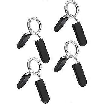 Barbell Clamp Barbell Clamp Spring Clamp Collar For Barbell Spring Lock Collar Weightlifting Strength Training Fitness (black) (4pcs)
