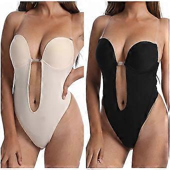 Backless Bodysuit Shapewear for Women - U Plunge Body Shaper Bra Seamless Thong Low Back Shapewear for Backless Dress