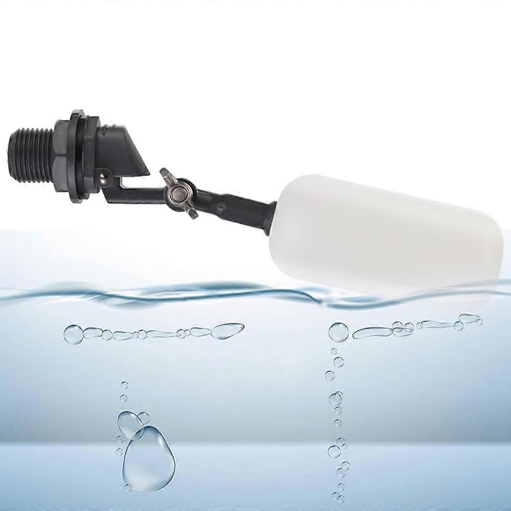 2 Pcs Float Valve,1/2 Inch Thread Automatic Water System Filler,Adjustable Arm for Ponds,Plastic Float Ball Valve