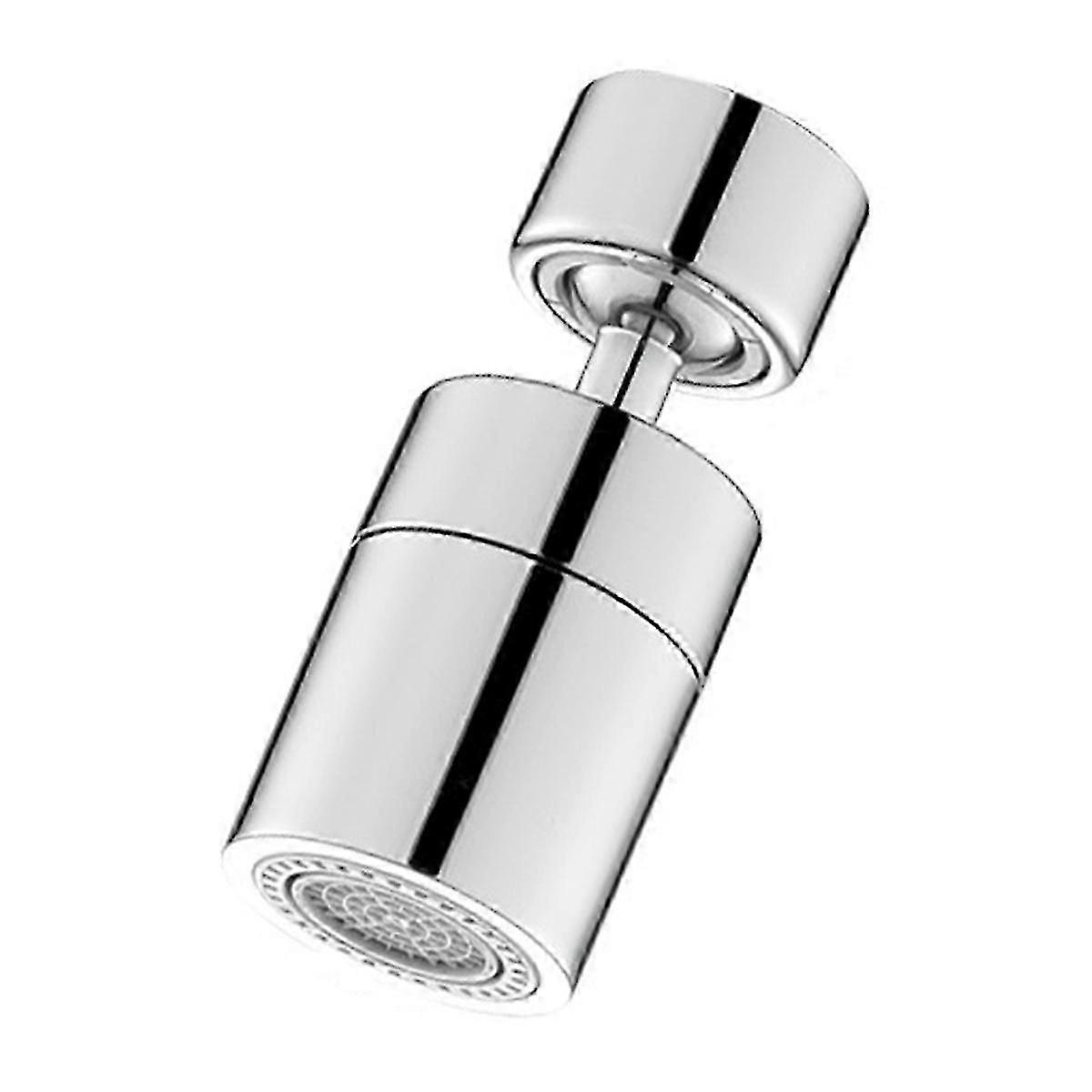 Rotary Nozzle Kitchen Sink Faucet Silver B with Bubbler Function
