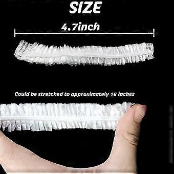200PCS Disposable Shower Caps Bulk 16" Plastic Clear Hair Cap Elastic Waterproof Bath Caps for Women Hair Care Cleaning Supplies Spa Hotel and Hair Sa