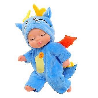 Realistische Babypuppe im blauen Drachenkostüm, Mini-Plüschtier-Outfit, niedliches Reborn-Spielzeug für Mädchen und Jungen – Geschenkidee
