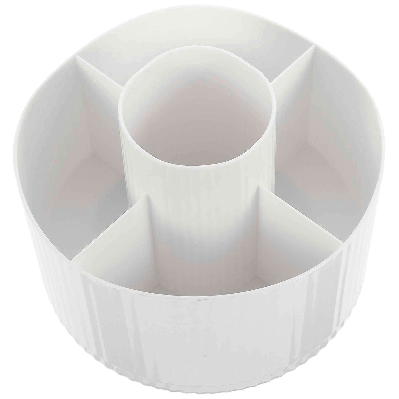 Rotating Makeup Brush Holder for Desktop 1 Container with Multiple Compartments