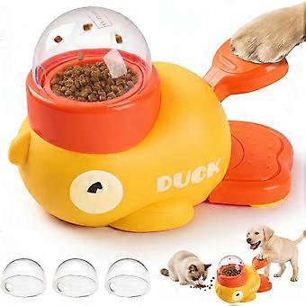 Interactive dog treat dispenser, 2026 new yellow duck cat treat dispenser, interactive dog toy food educational slow feeder, suitable for small and