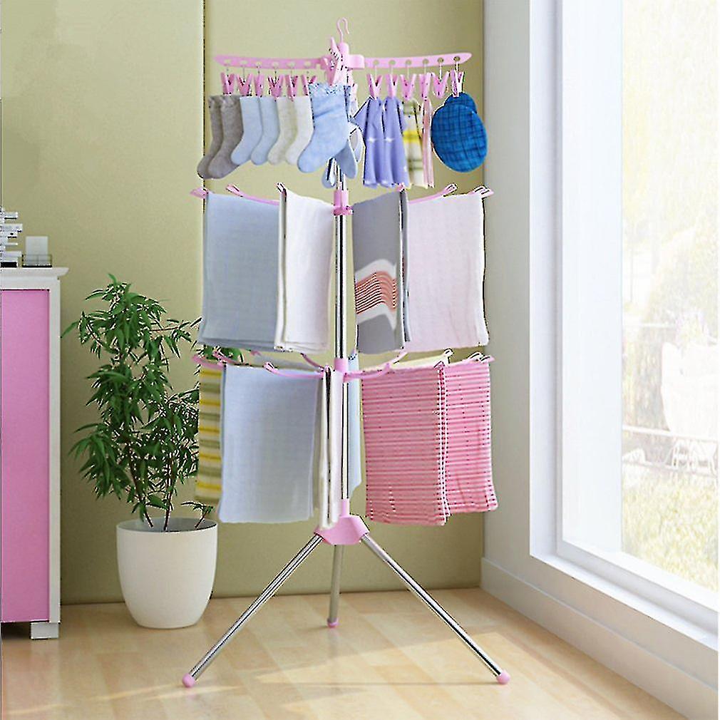 Adjustable Multi Layer Garment Drying Hanging Stainless Steel Rotatable Racks