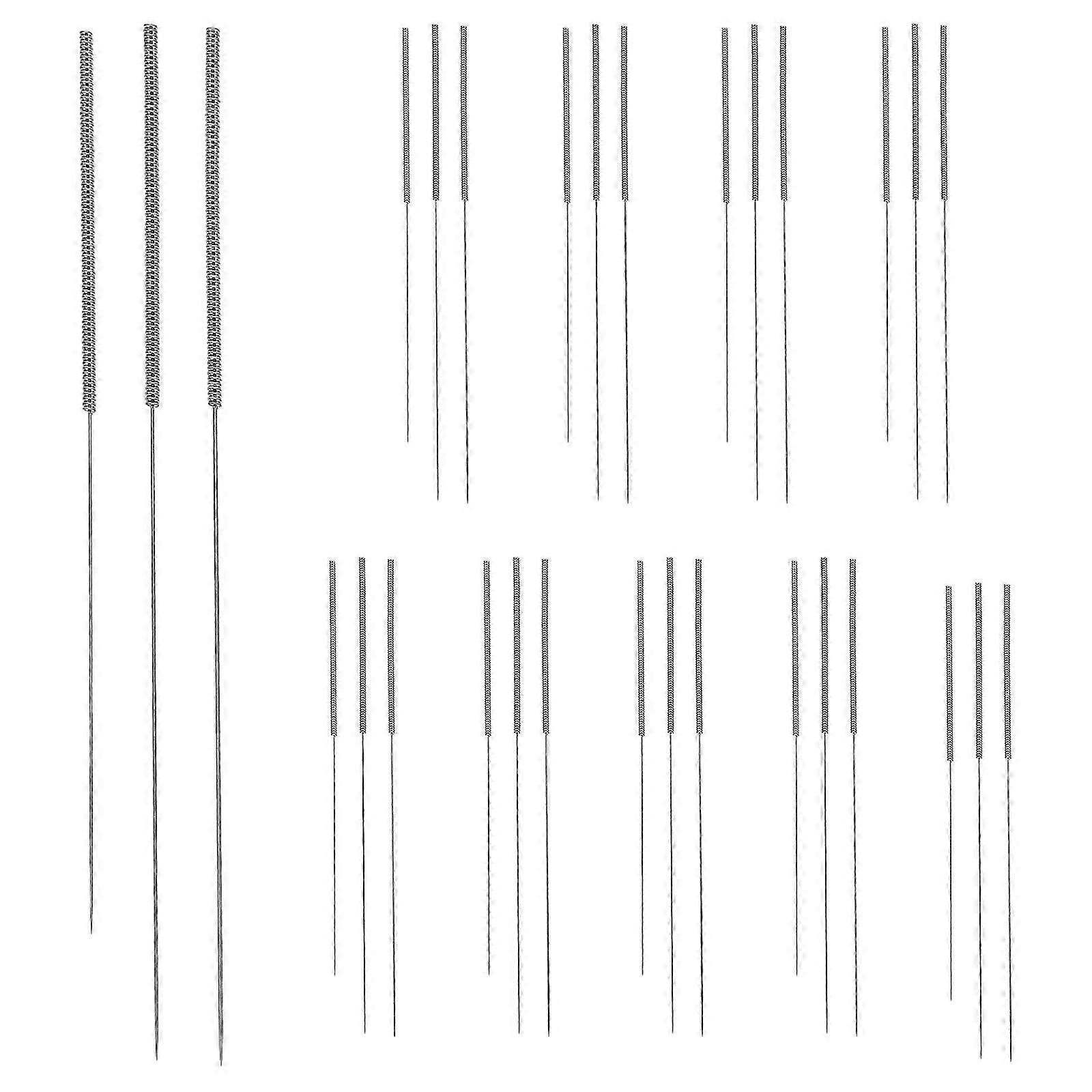Silver Cleaning Needle Kit for Printer Nozzle 3D Printing 30Pcs Tools