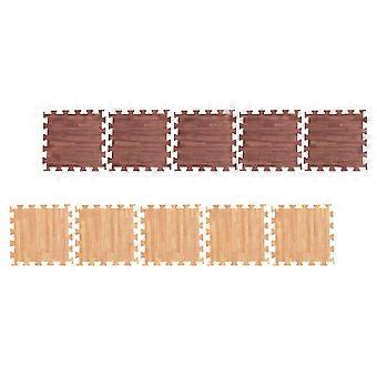 10pcs Wood Grain Tiles Eva Interlocking Tiles Flooring Mat Bedroom Mats Floor Mats