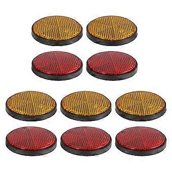 10pcs Bike Reflectors: High Brightness Lattice Round Reflectors For Night Riding - Safety Warning Reflective Panel For Electric Bikes Motorcycles Scoo