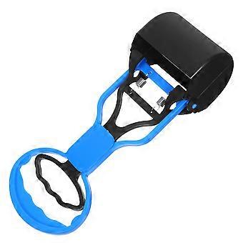 Portable Plastic Sawtooth Small Pet Poop Pickup Clip Pooper Scooper Pet Dogs Puppy Cat Waste Picker Indoor Outdoor Cleaning Shovel Tools (Blue)