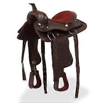 vidaXL Western Zadel Hoofdstel Borstriem 17'' Leer Meerdere Kleuren/Afmetingen