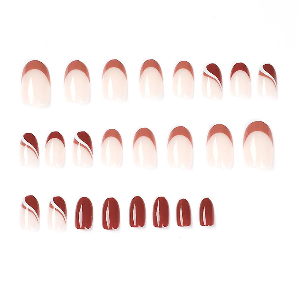 24pcs Medium Fake Nails Charming Com