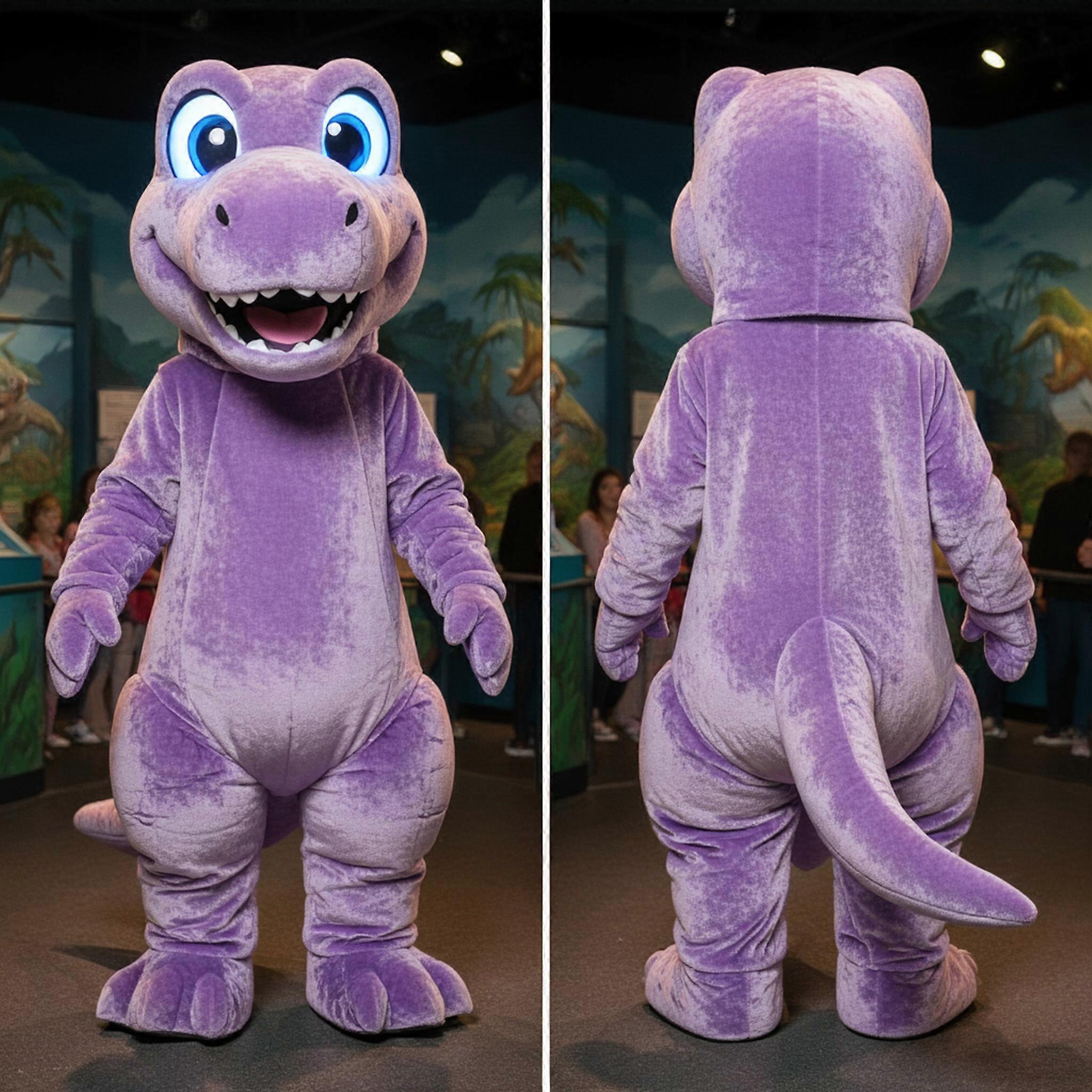 MASTICOT Lavender Velvety T Rex Mascot