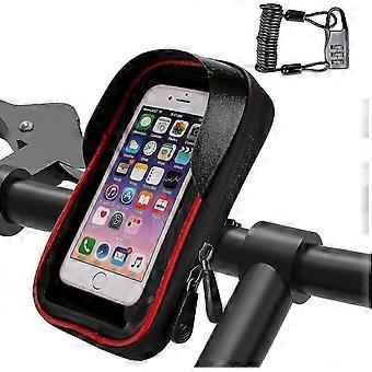 Waterproof Bike Mobile Phone Protective Cover 360 Rotating Handlebar Holder, Compatible with Smartphones