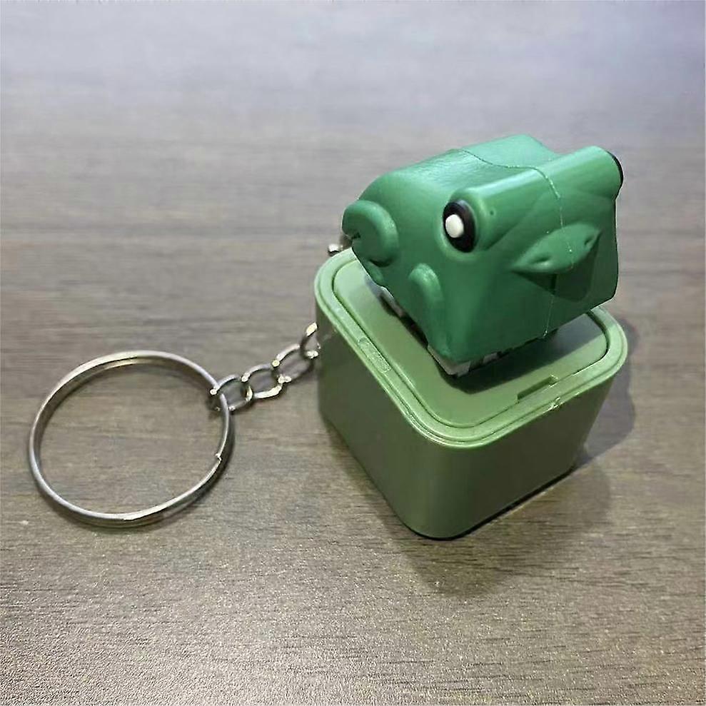 Frog sound button keychain light fun prank vent decompression artifact bag pendant creative press