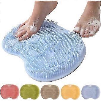 Foot and Back Scrubber, TPR Material, Wall Mounted, Non-Slip with Massaging Spikes, For Shower, Size 30 x 23 cm, Orange or Gray