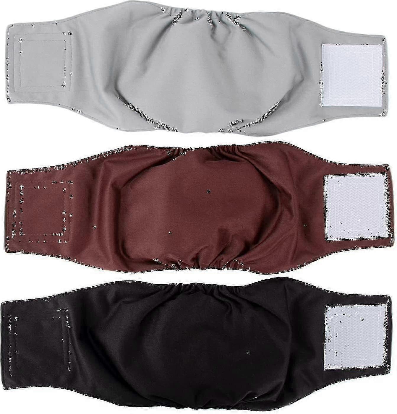 Couches lavables Dolly pour chiens mâles (paquet de 3) - Bande abdominale réutilisable pour chiens mâles A