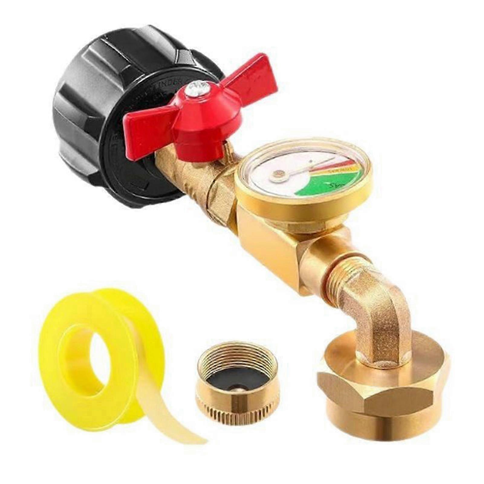 Solid-Brass 90° Propane Refill Adapter