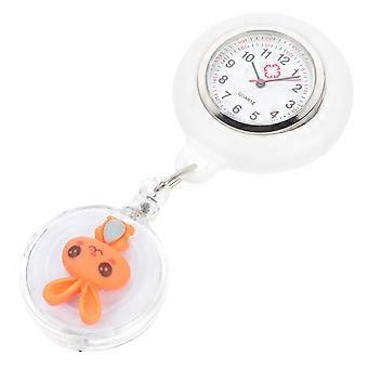 Orange Rabbit Nurse Chest Pocket Watch for Decoration 1Pcs Silicone