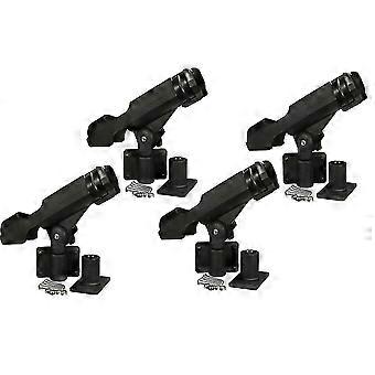 Suporte de vara de pesca de 4pcs suporte de pesca rotativo com parafusos para ferramenta acessório de iate de caiaque de barco