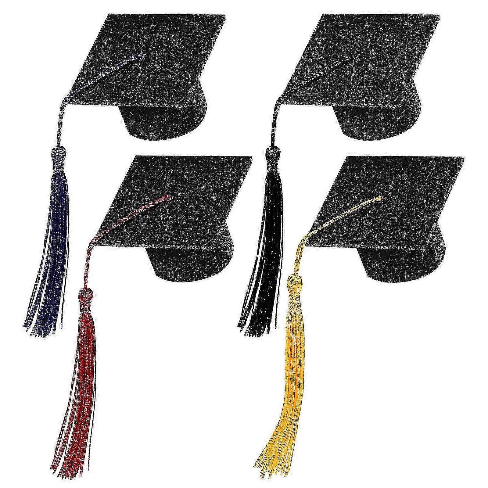 Felt Mini Grad Caps Party Decor Set