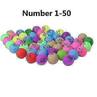Fornnerg 50Pcs Number 1-200 Assorted Color Lucky Dip Gaming Lottery Ping Pong Balls,C