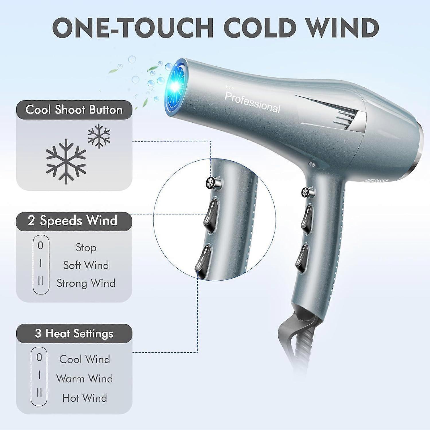 Professionele Ionische Föhn met Diffuser & Stylingkam