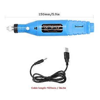 USB-Stromversorgungen Handheld Mini Electric Grinder Nagelgelatum-Entfernungswerkzeug Maschinengeschwindigkeit einstellbares Schleif-Rotationswerkzeug-Kit mit 6 Schleifköpfen