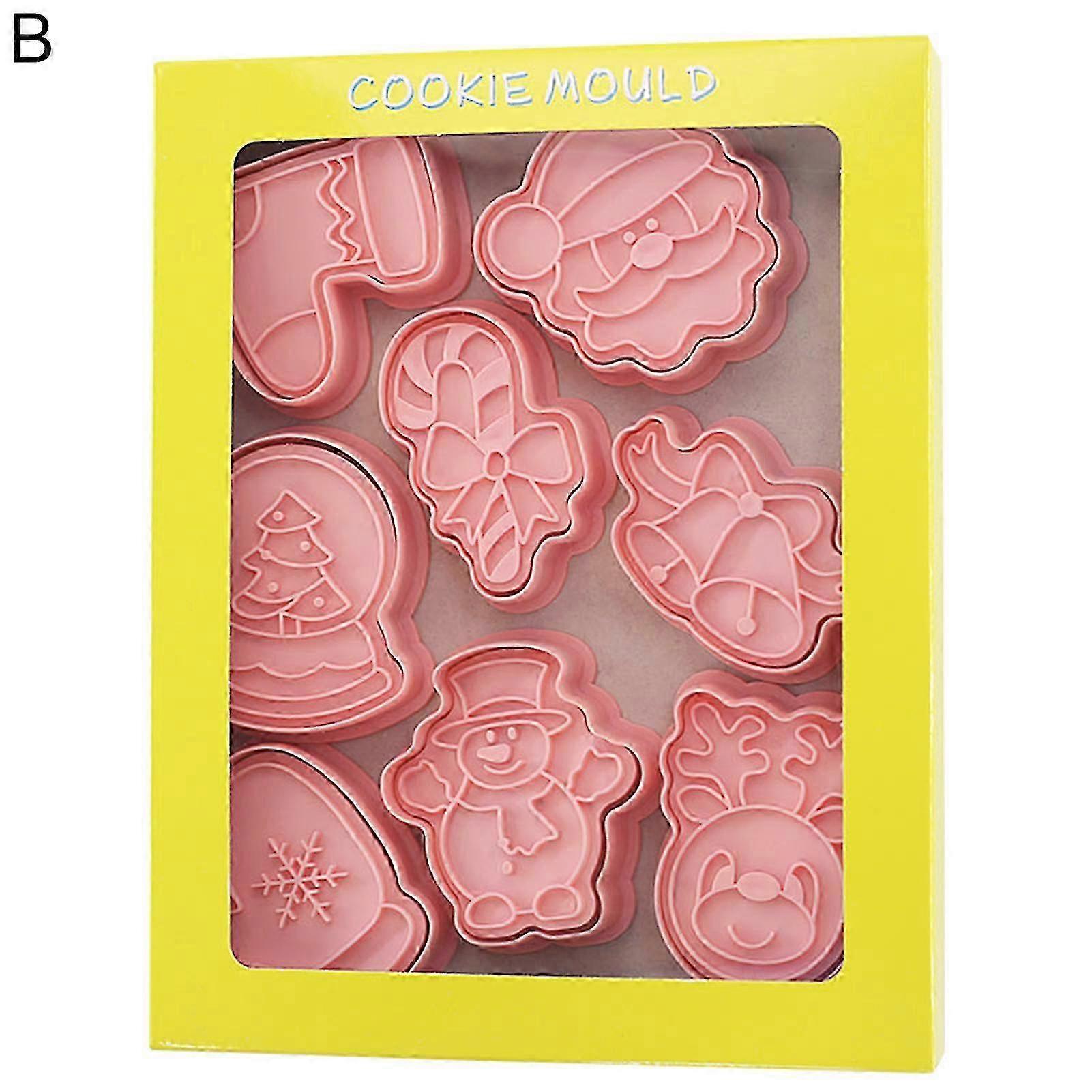 Xmas Cookie Cutters Set Non-Stick Plastic