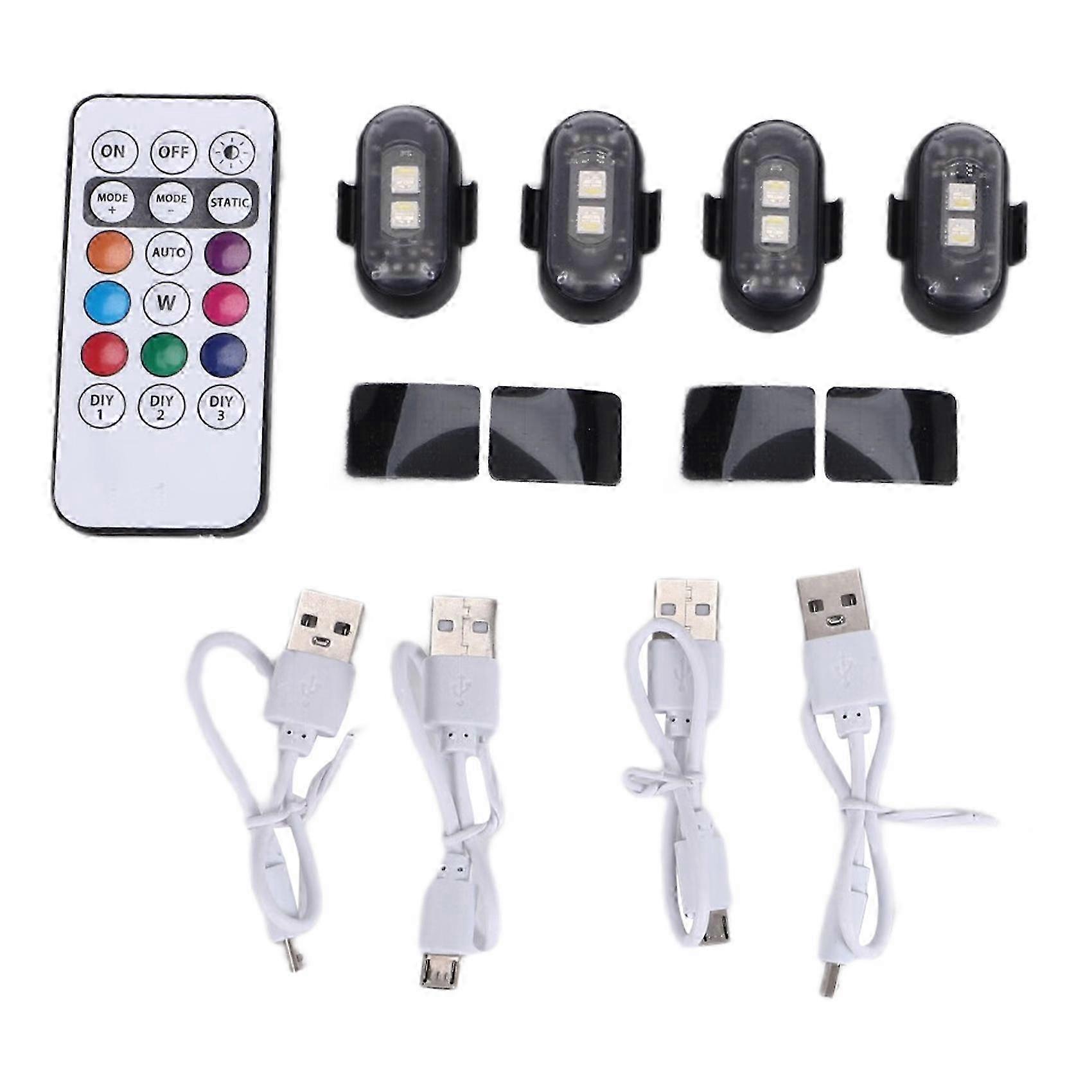 4PCS Wireless LED Strobe Lights with Remote Control