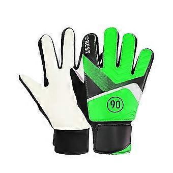 1 Pair Children Professional Adjustable Soccer Gloves Football Training Practise Goalkeeper PU Leather Glove Green 6@ff